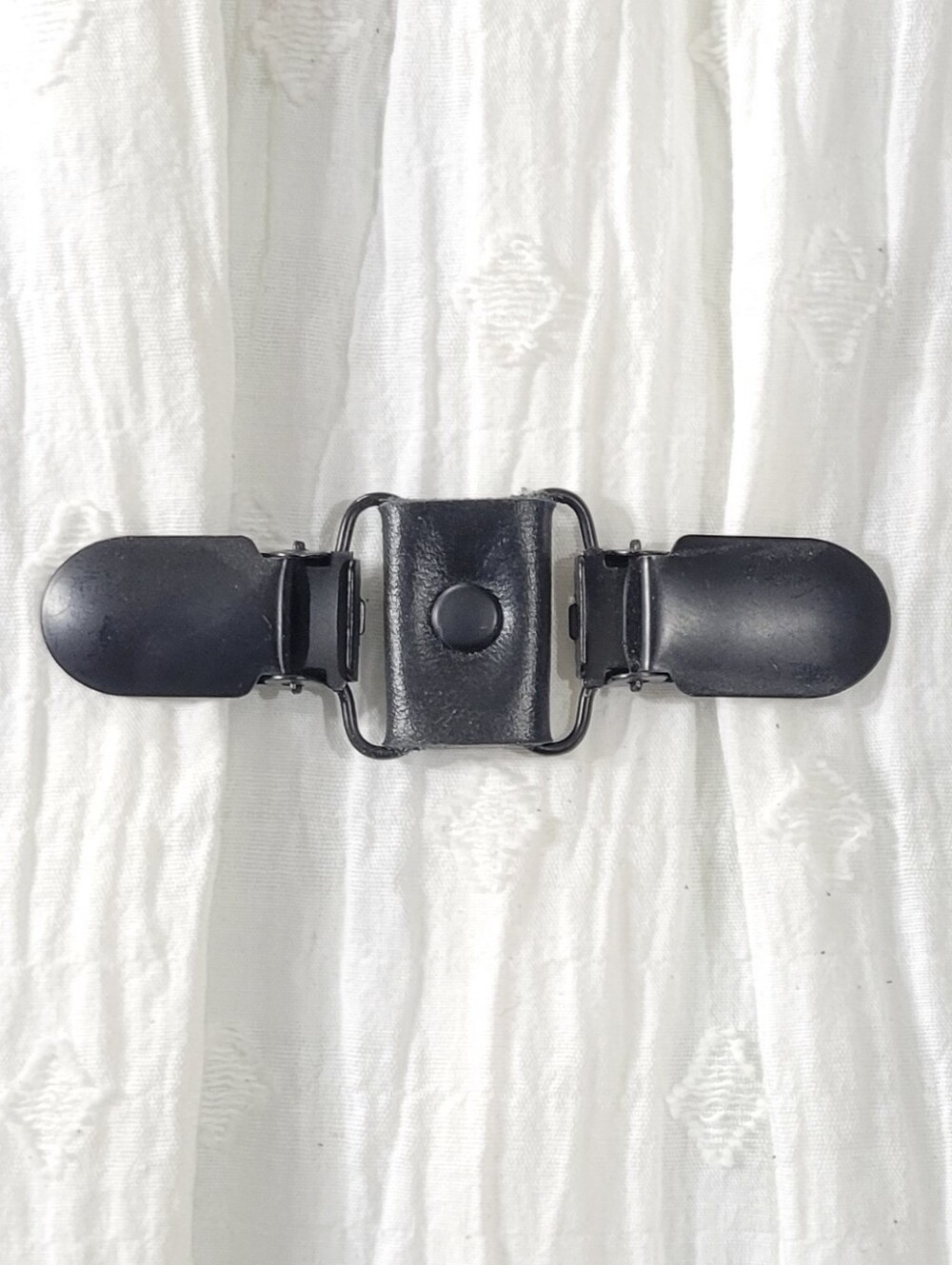 Black Leather Mini Cinch Clip W/ Black Clips. DIY Tailor. New, Handmade
